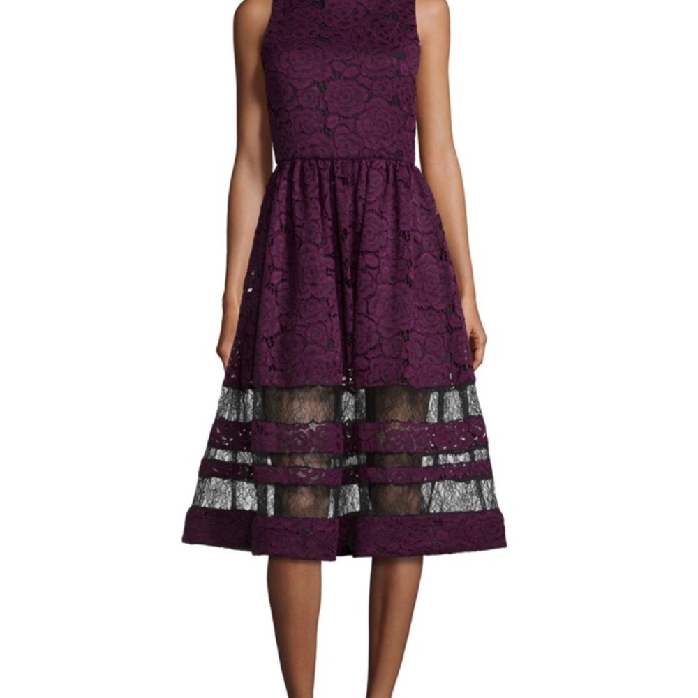 Alice and Olivia , plum black dress. NWT